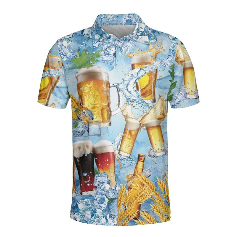 3D Printed Hawaiian Beer Polo  - đánh giá và giá Polo Shirt Equestrian