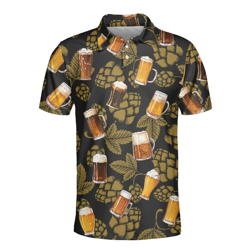 3D Printed Hawaiian Beer Polo  - đánh giá và giá Polo Shirt Equestrian