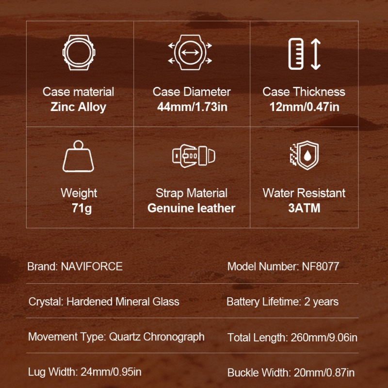 NAVIFORCE Male Stylish Chronog - đánh giá và giá Outdoor Sport Smart Watch