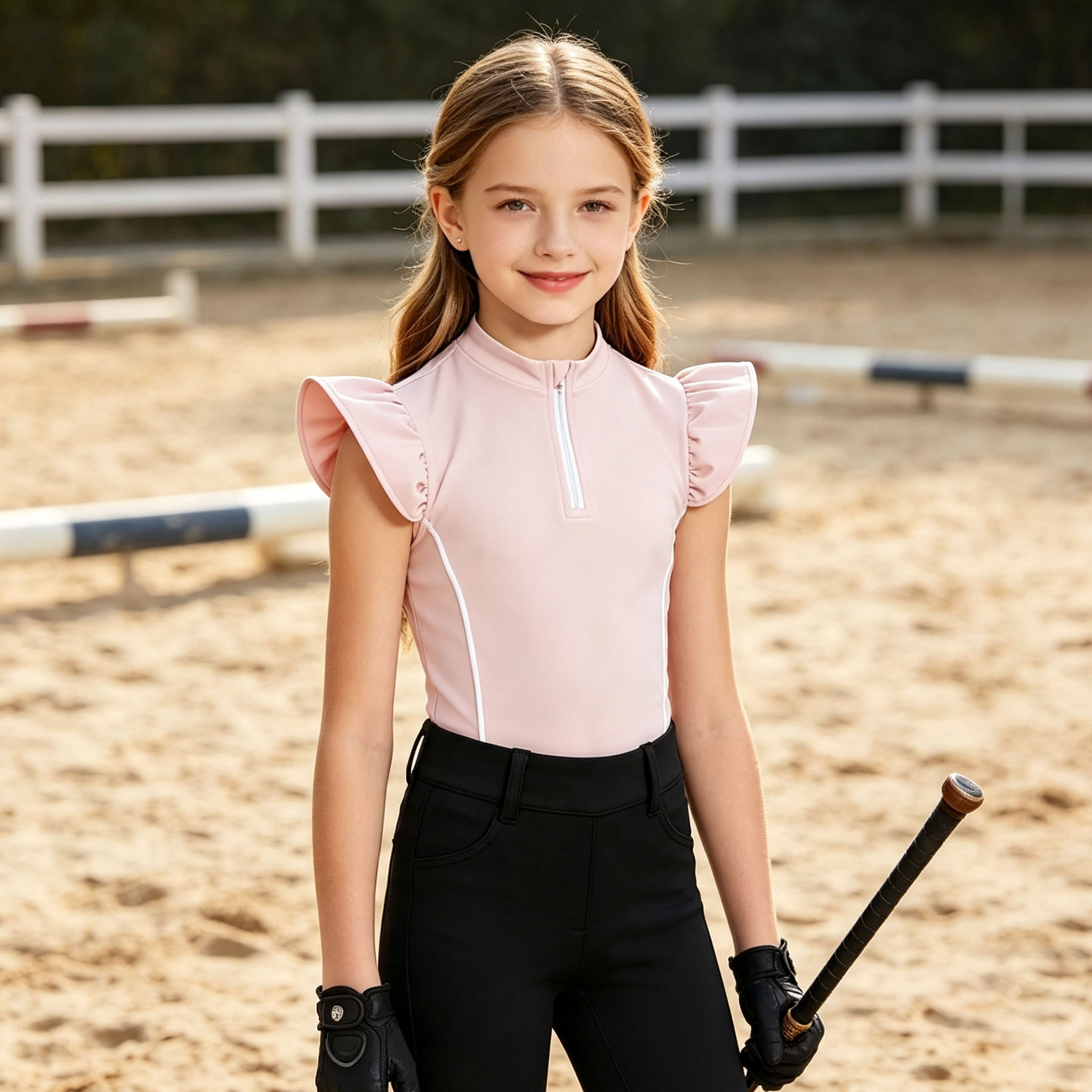 Kids Girls Horse Riding Shirt  - đánh giá và giá Polo Shirt Equestrian